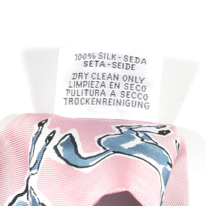 Hermes Silk Chevaux En Liberte Twilly Vieux Rose Bleu 6 of 6