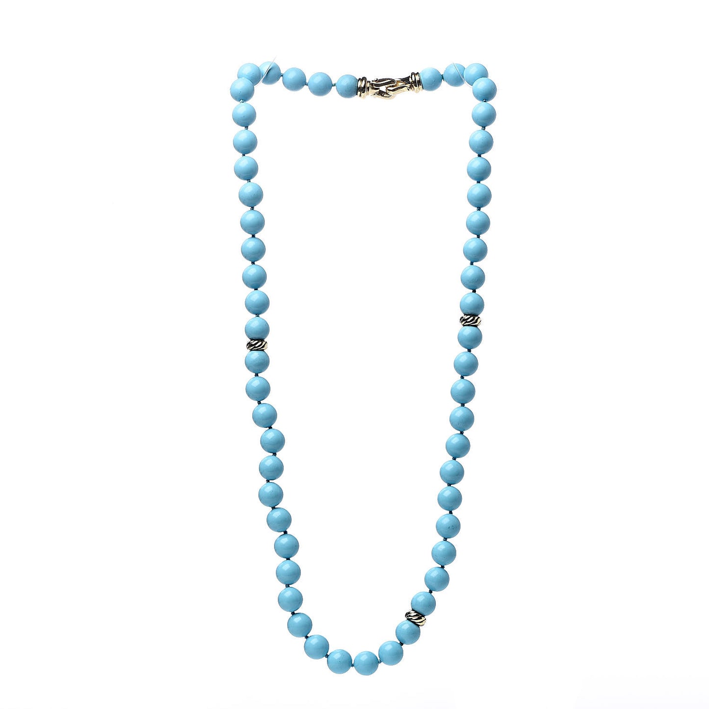 18K Yellow Gold Turquoise Spiritual Beads Necklace