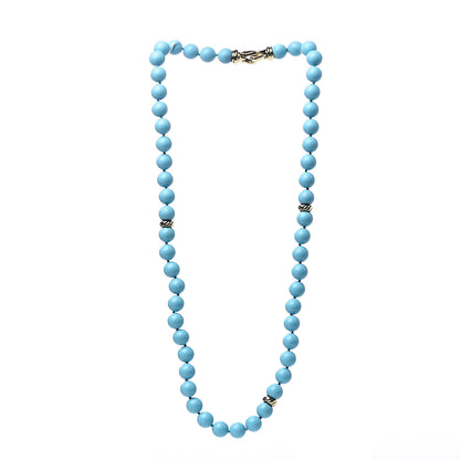 David Yurman 18K Yellow Gold Turquoise Spiritual Beads Necklace 3 of 4