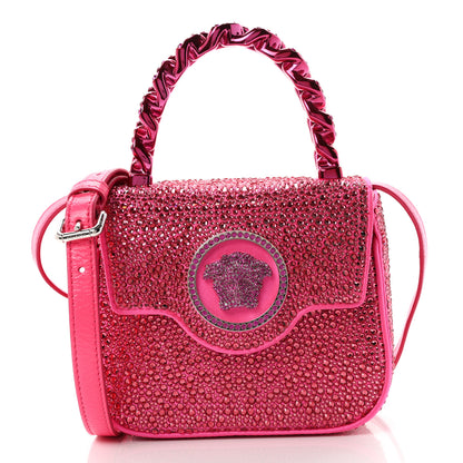 Versace Satin Crystal Studded Mini La Medusa Bag Tropical Pink 1 of 9
