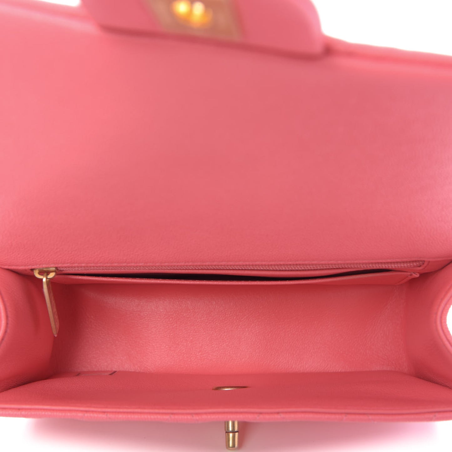 Caviar Quilted Mini Top Handle Rectangular Flap Pink