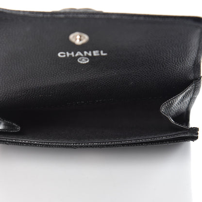 Chanel Caviar Chevron Quilted Boy Card Holder Wallet Black 5 of 8