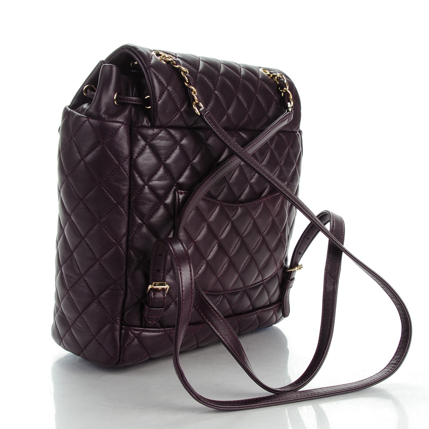 Chanel Lambskin Quilted Large Urban Spirit Backpack Dark Purple 3 of 8