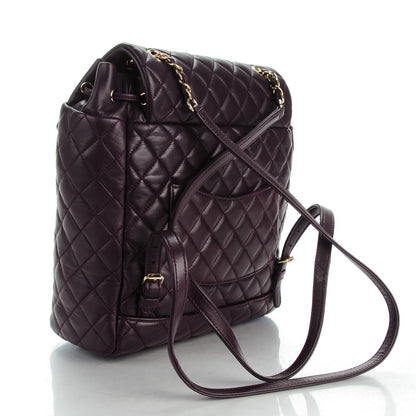 Chanel Lambskin Quilted Large Urban Spirit Backpack Dark Purple 3 of 8