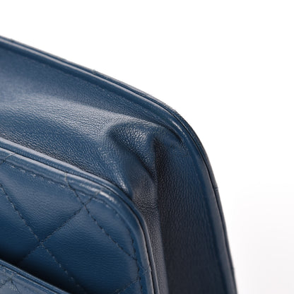 Chanel Lambskin Quilted Trendy CC Wallet On Chain WOC Blue 18 of 21