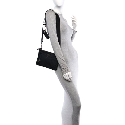Prada Re-Nylon Saffiano Re-Edition 2000 Double Zip Crossbody Bag Black 2 of 13