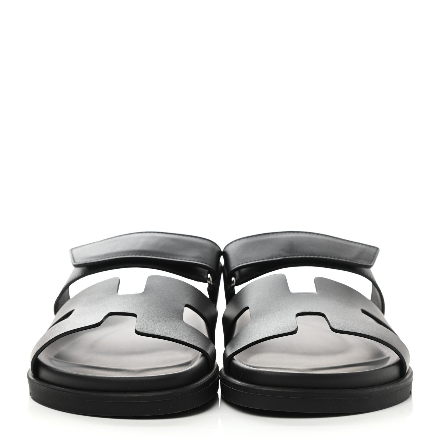 Hermes Calfskin Womens Chypre Sandals 39 Black 2 of 10