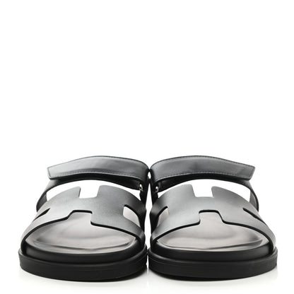 Hermes Calfskin Womens Chypre Sandals 39 Black 2 of 10
