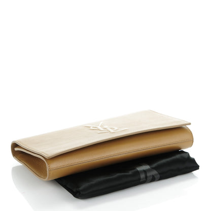 Saint Laurent Calfskin Monogram Large Belle De Jour Clutch Beige 4 of 7