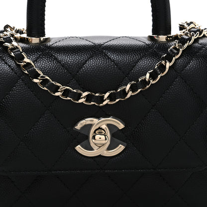 Chanel Caviar Quilted Coco Handle Clutch With Chain Black 8 of 10