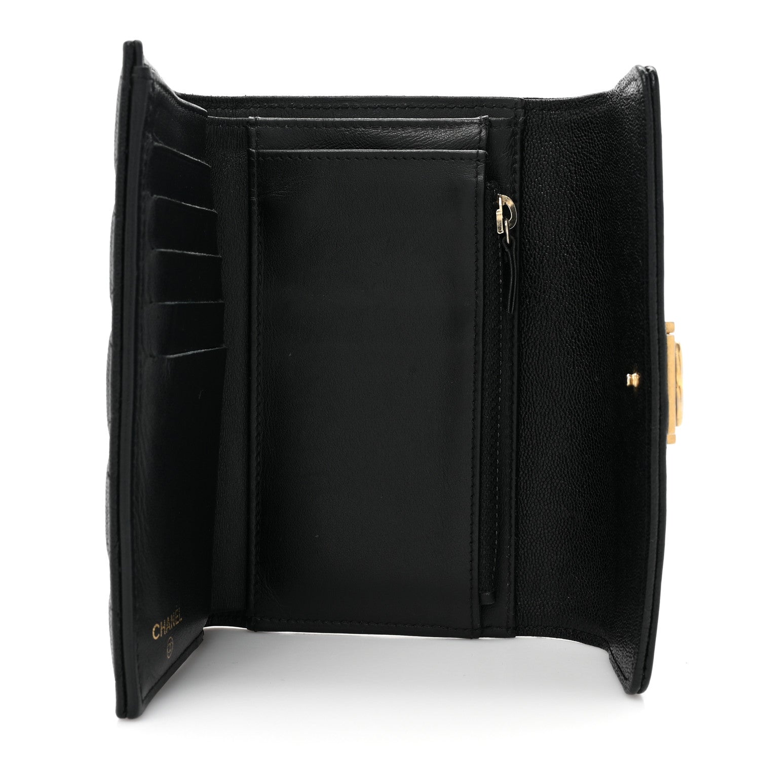 Chanel Caviar Quilted Medium Boy Flap Wallet Black 5 of 12