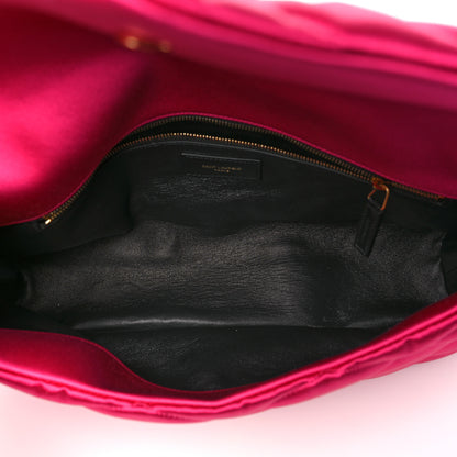 Saint Laurent Satin Quilted Sade Puffer Envelope Clutch Bubblegum 5 of 9