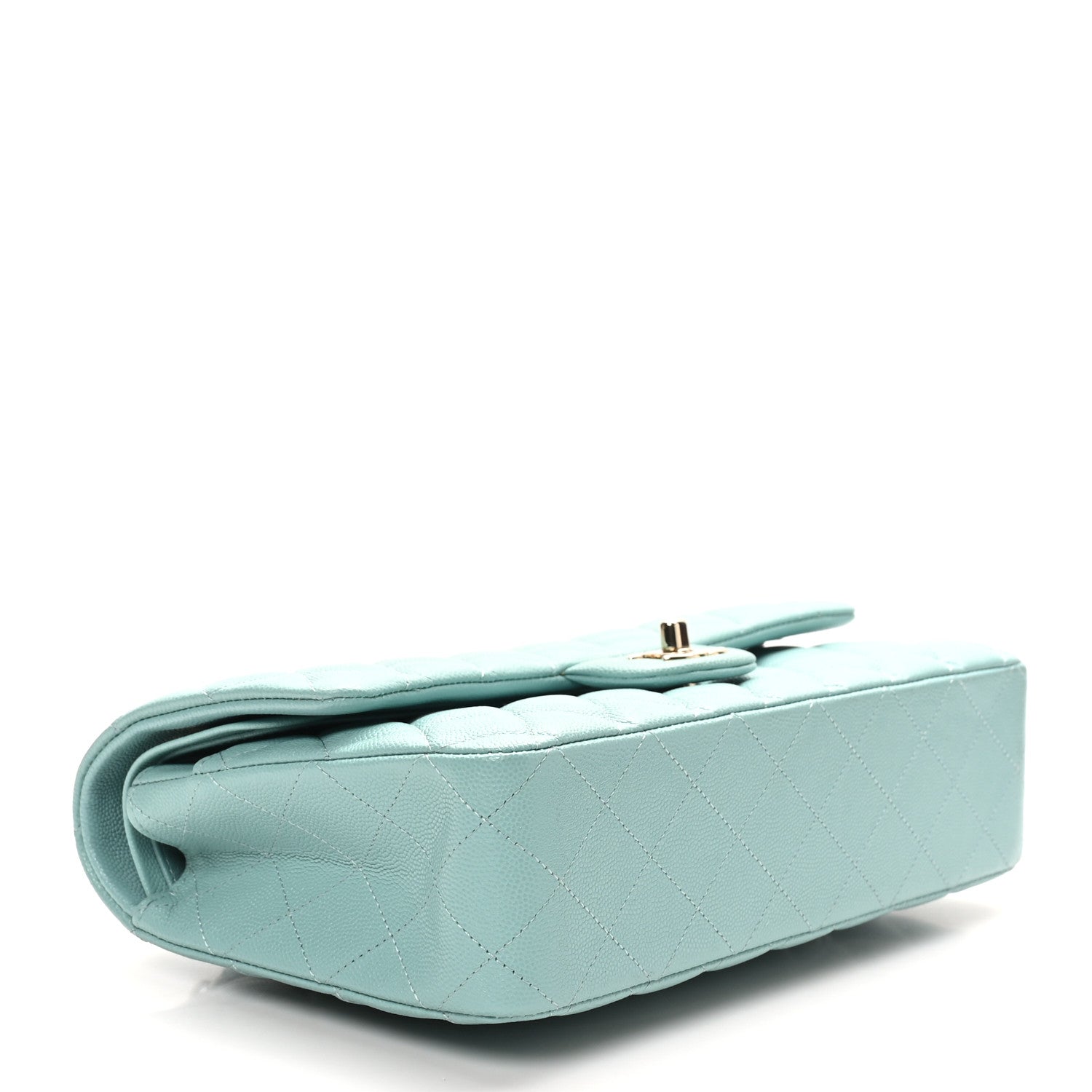 Chanel Caviar Quilted Medium Double Flap Light Blue 4 of 11
