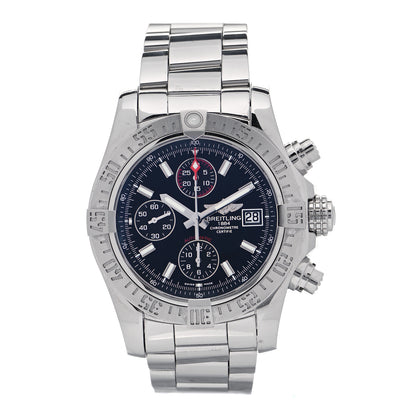 Breitling Stainless Steel 43mm Avenger II Chronograph Automatic Watch Black A13381 1 of 5