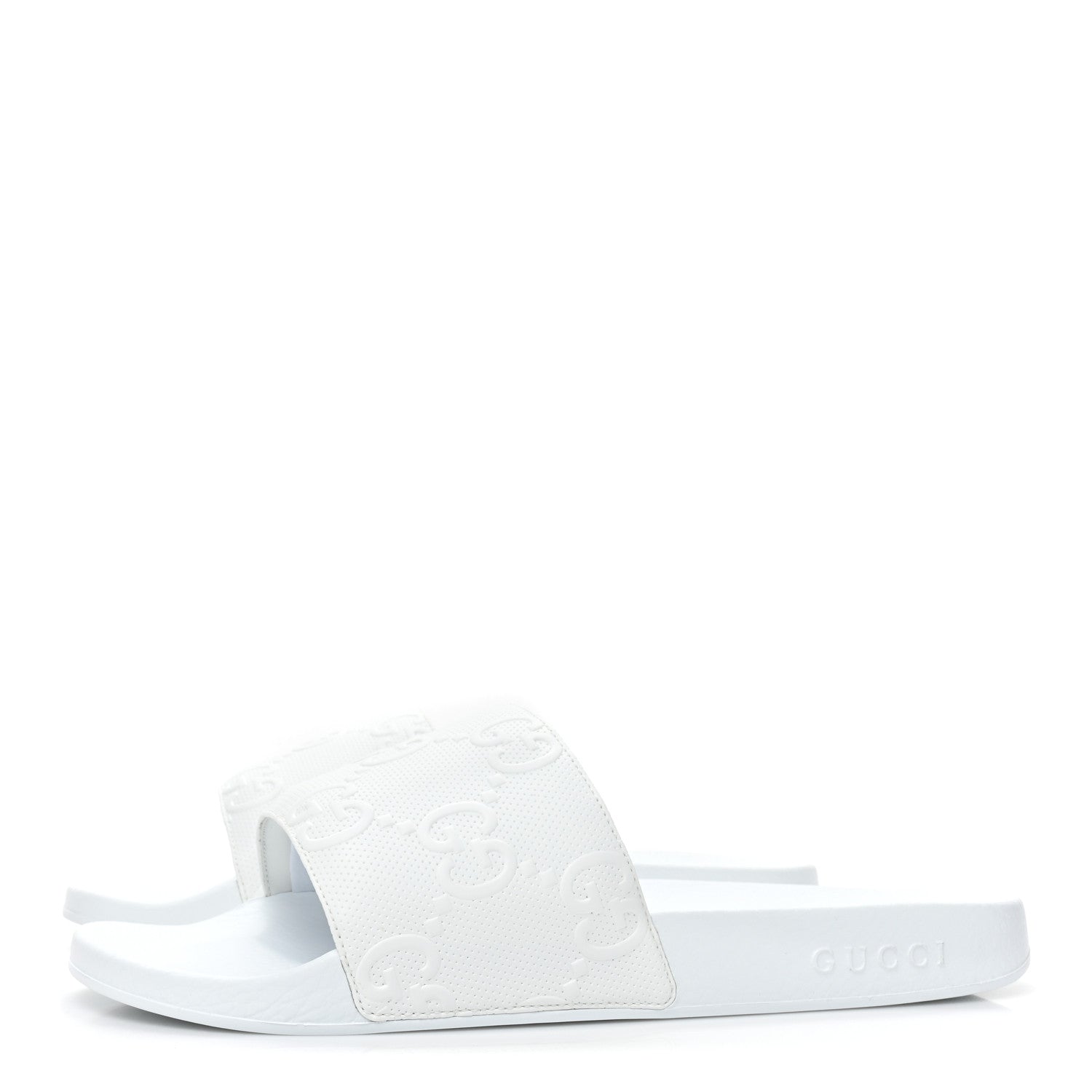 Gucci Rubber GG Monogram Mens Slide Sandals 10 White 3 of 8