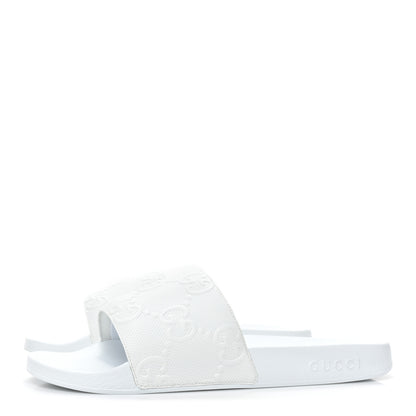 Gucci Rubber GG Monogram Mens Slide Sandals 10 White 3 of 8