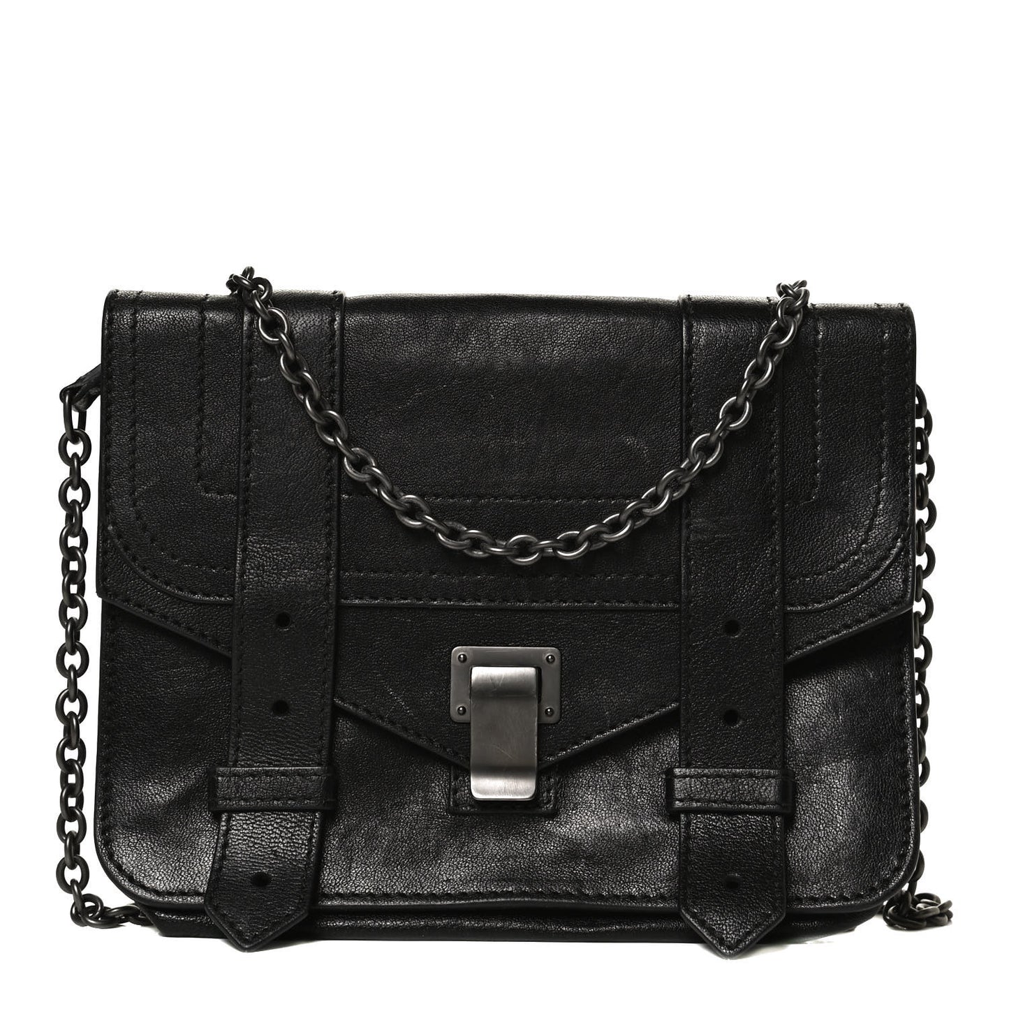 Lambskin PS1 Large Chain Wallet Black