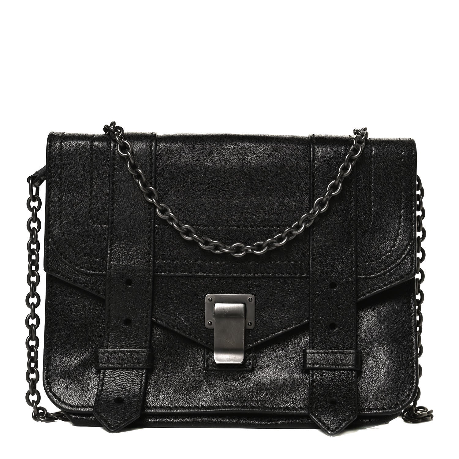 Proenza Schouler Lambskin PS1 Large Chain Wallet Black 1 of 9