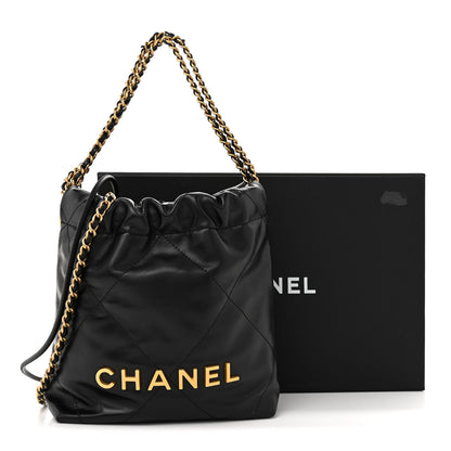 Chanel Shiny Calfskin Quilted Mini Chanel 22 Black 11 of 11