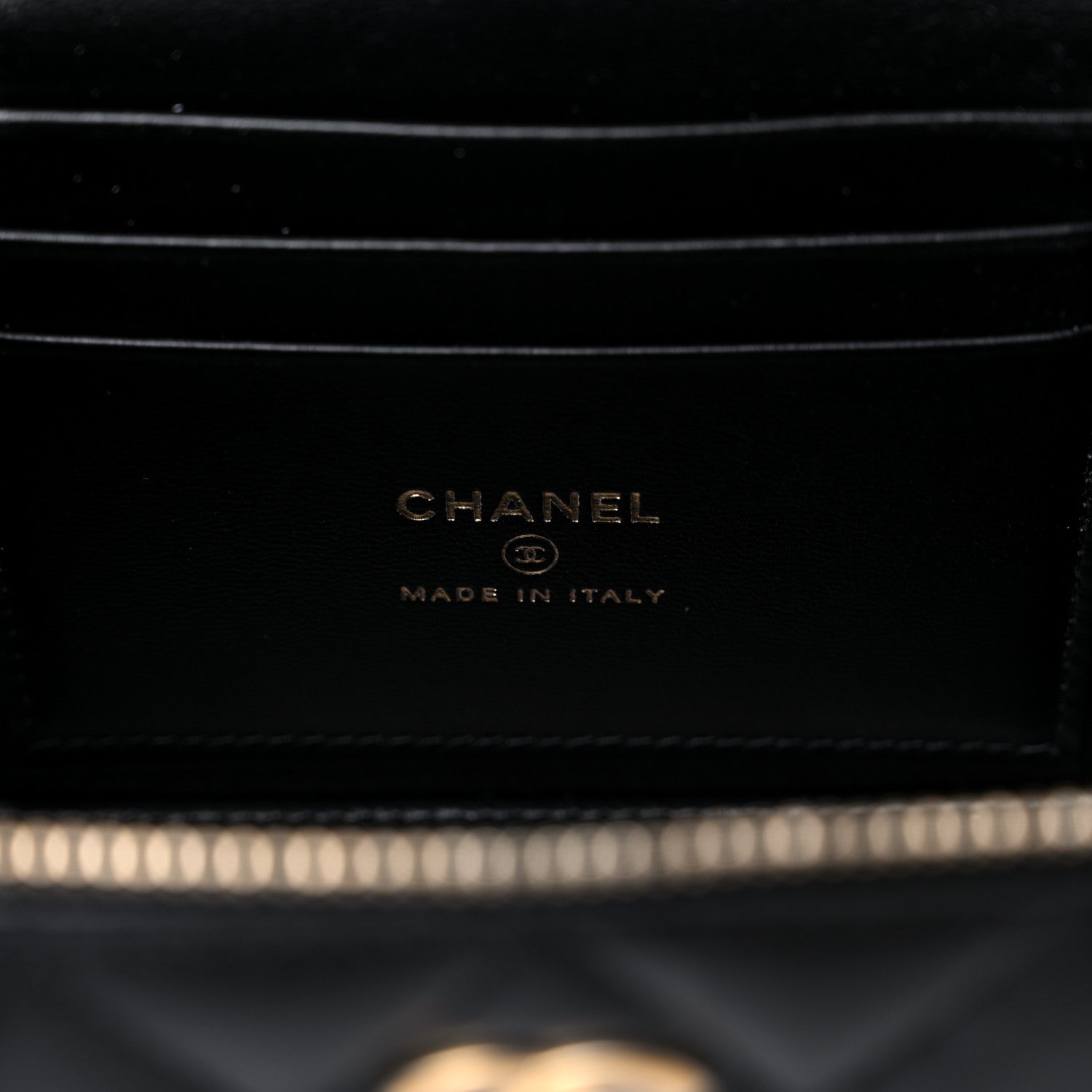 Chanel Lambskin Quilted Metal Small Top Handle Vanity Case With Chain Black 6 of 11