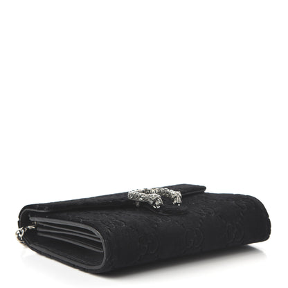 Gucci Velvet GG Monogram Mini Dionysus Chain Wallet Black 4 of 9
