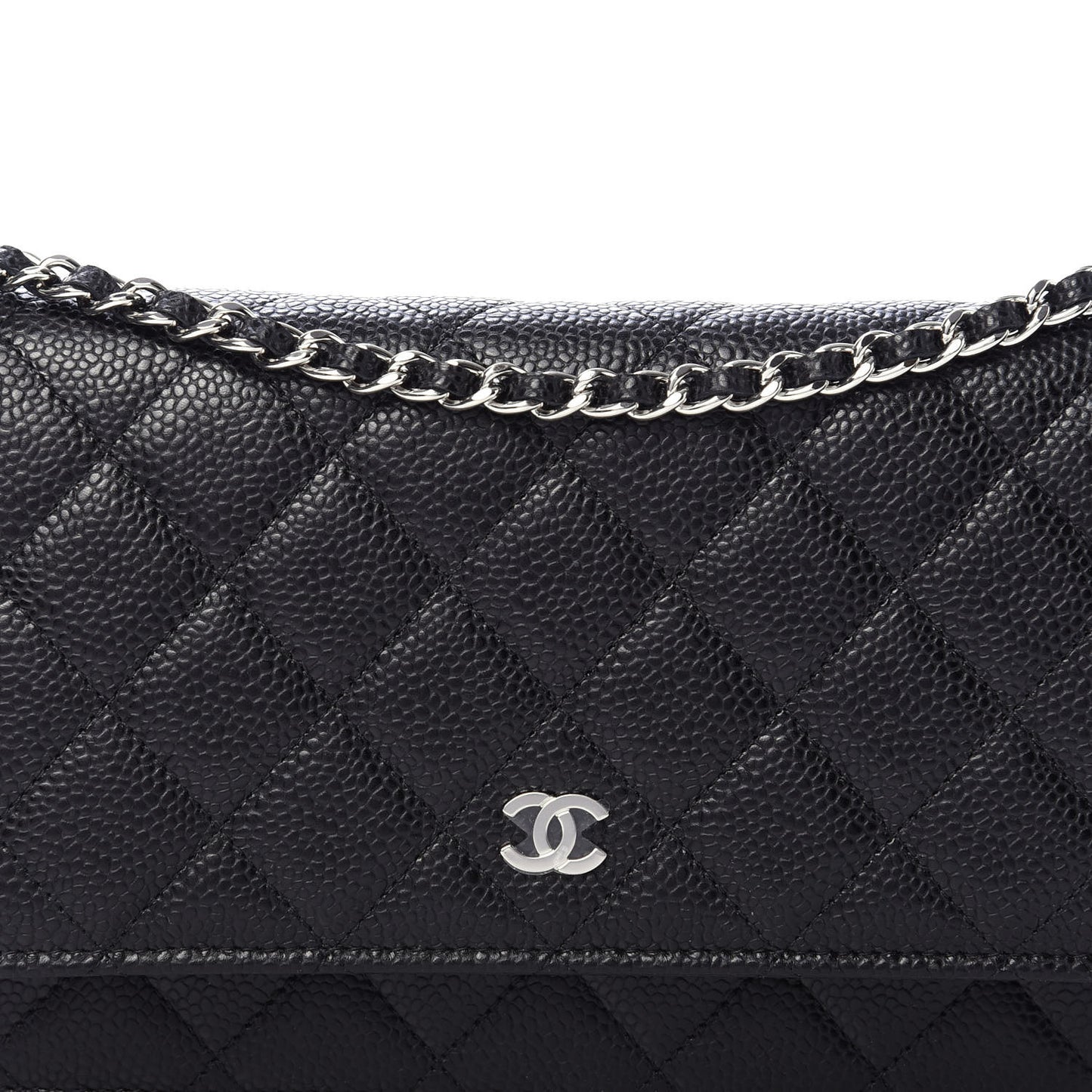 Caviar Quilted Wallet On Chain WOC Black