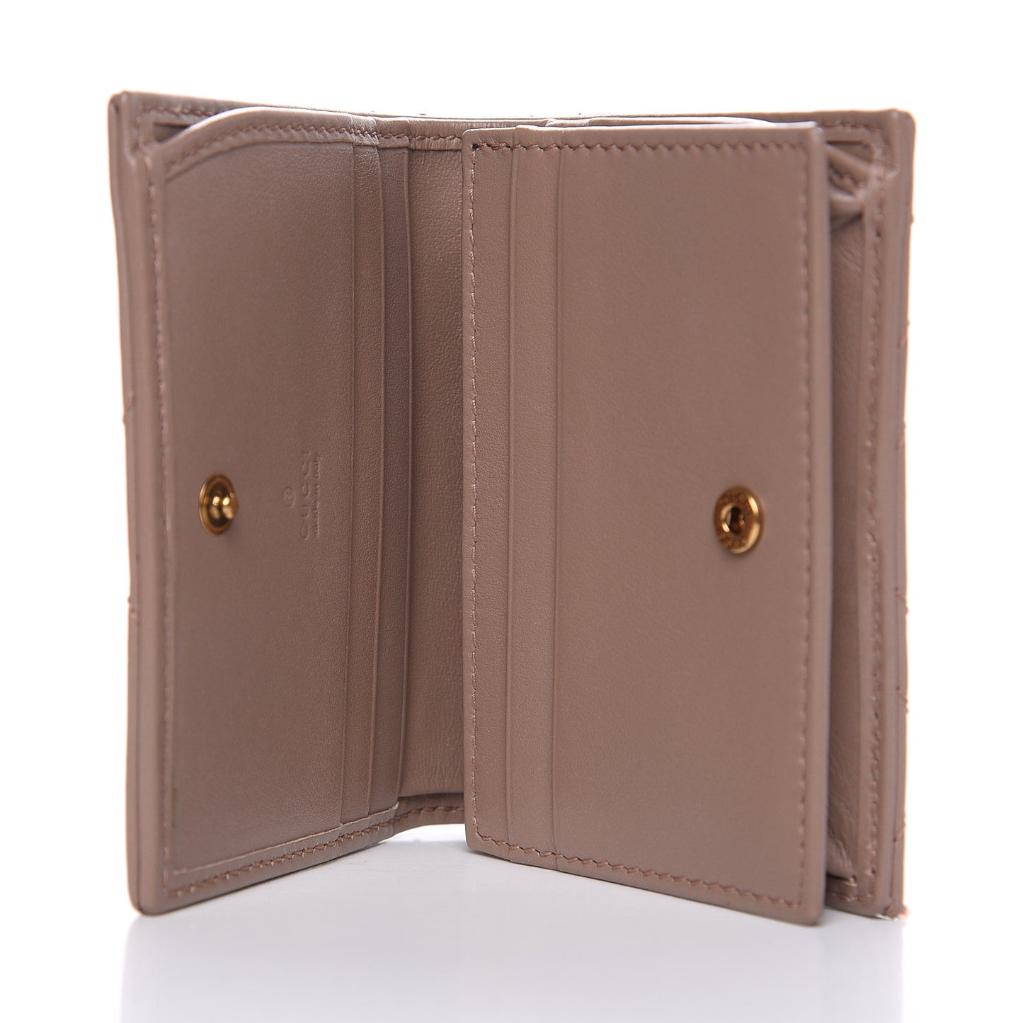 Calfskin Matelasse GG Marmont Card Case Wallet Porcelain Rose