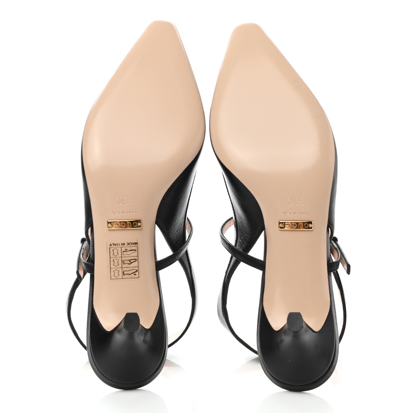Malaga Kid Zumi Low Heel Slingback Pumps 35.5 Black