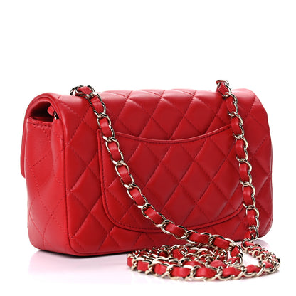 Chanel Lambskin Quilted Mini Rectangular Flap Red 3 of 10