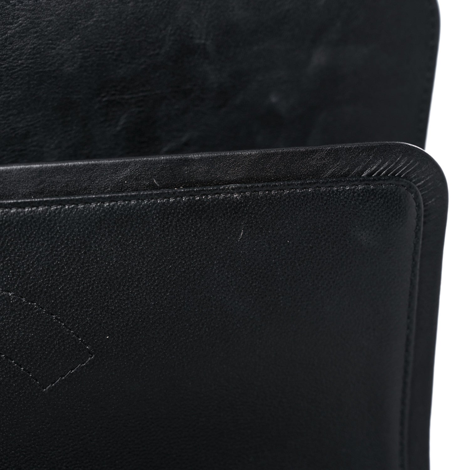 Chanel Crumpled Calfskin Quilted Jumbo Double Flap So Black 12 of 19