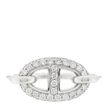 Hermes 18K White Gold Diamond New Farandole Ring 49 5 1 of 5
