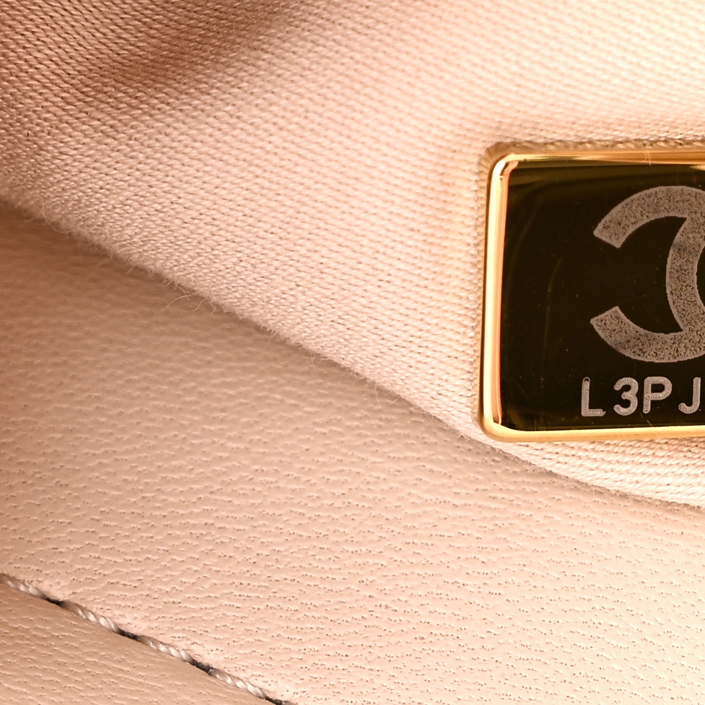 Lambskin Resin Quilted Small Bucket Bag Beige