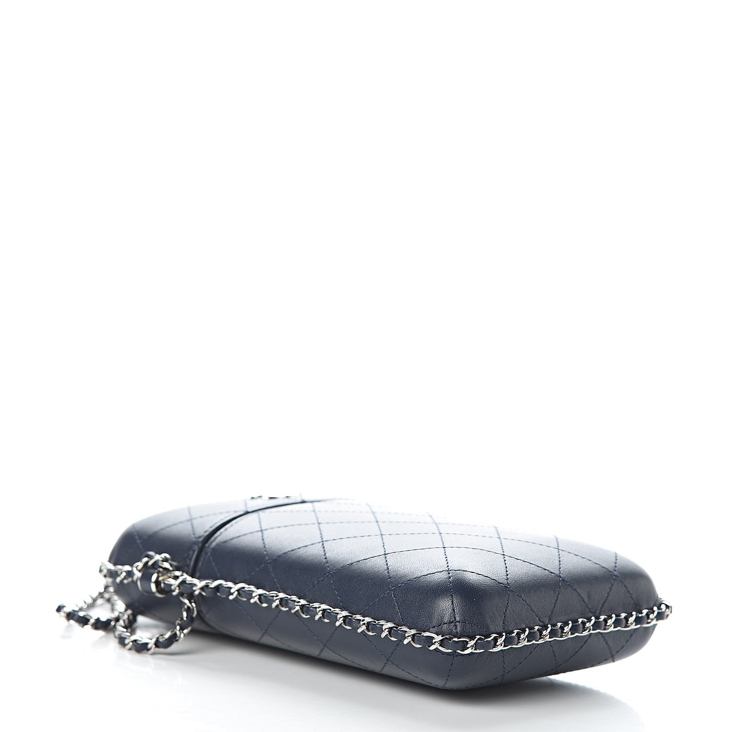 Chanel Lambskin Quilted Chain Around Phone Holder Navy 4 of 12