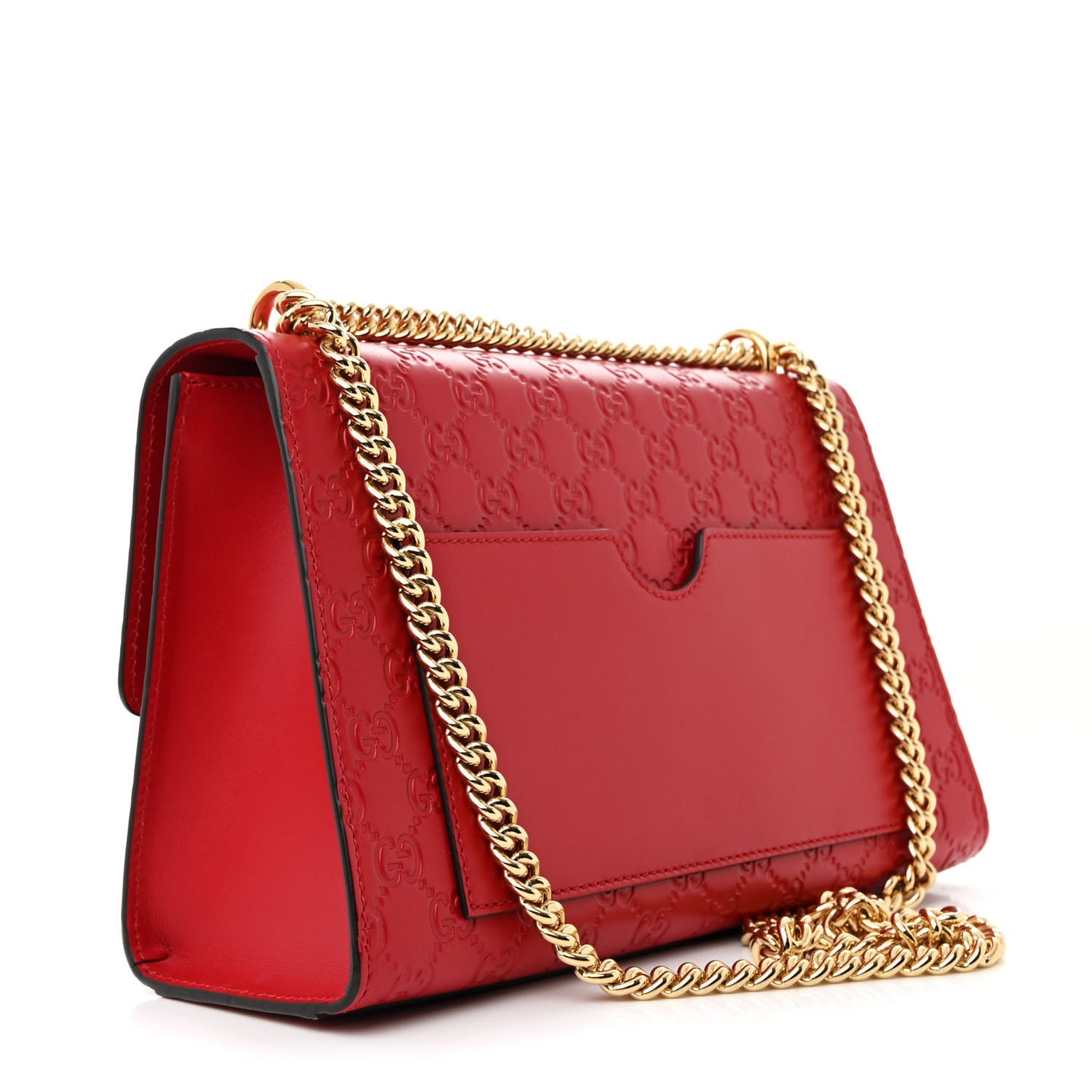 Guccissima Medium Padlock Shoulder Bag Hibiscus Red