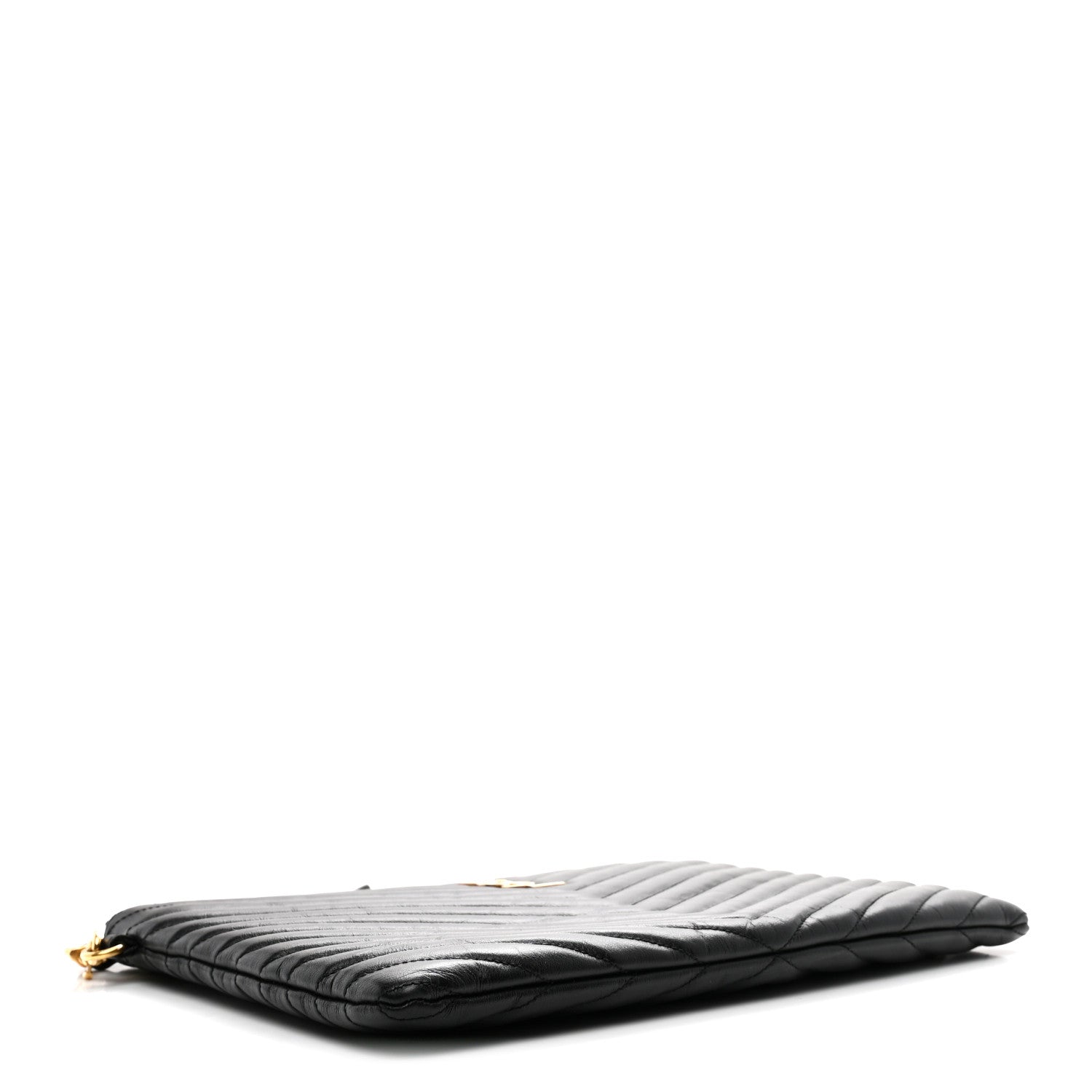 Saint Laurent Calfskin Matelasse Monogram Cassandre Tablet Pouch Black 4 of 7
