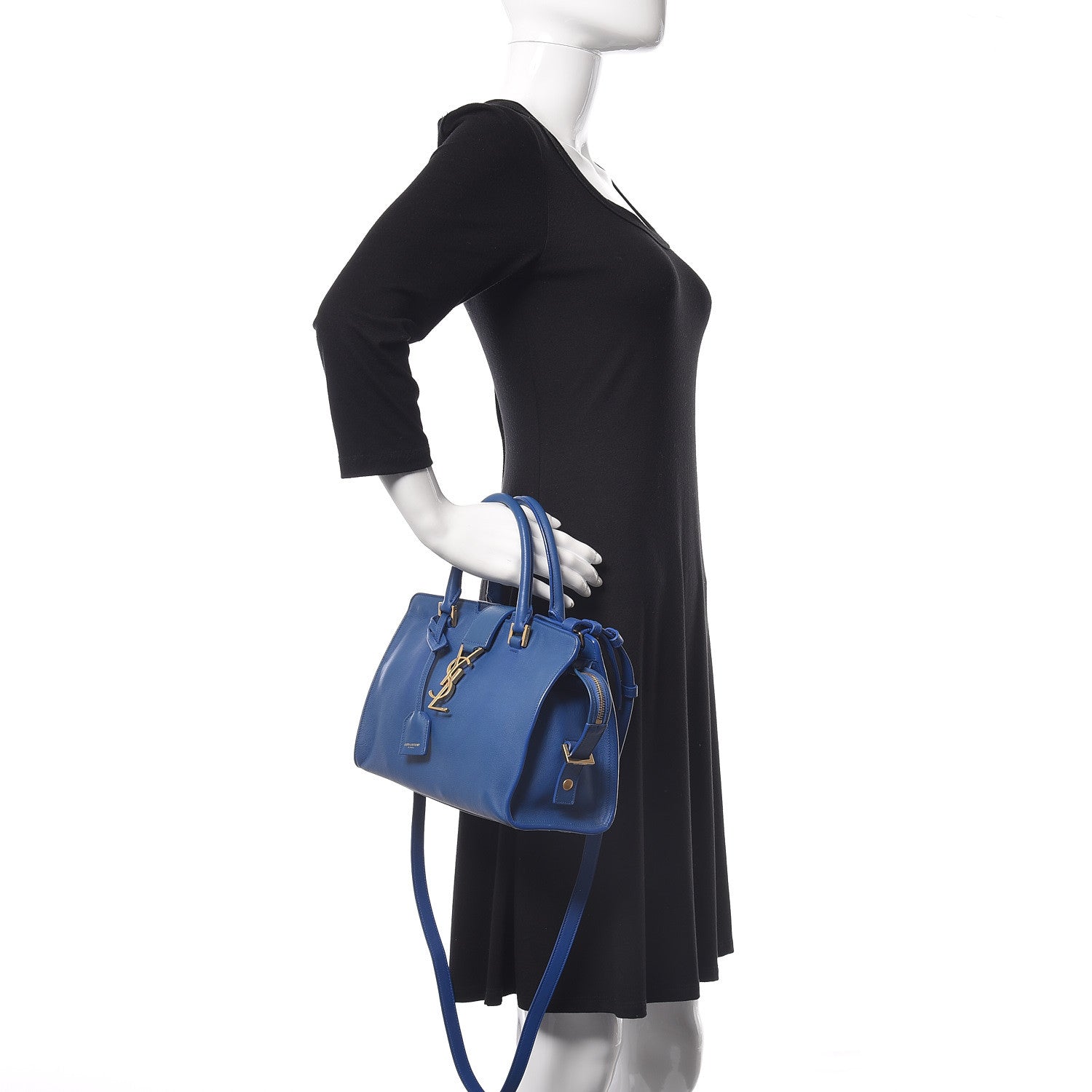 Saint Laurent Calfskin Monogram Baby Cabas Blue Majorelle 2 of 18