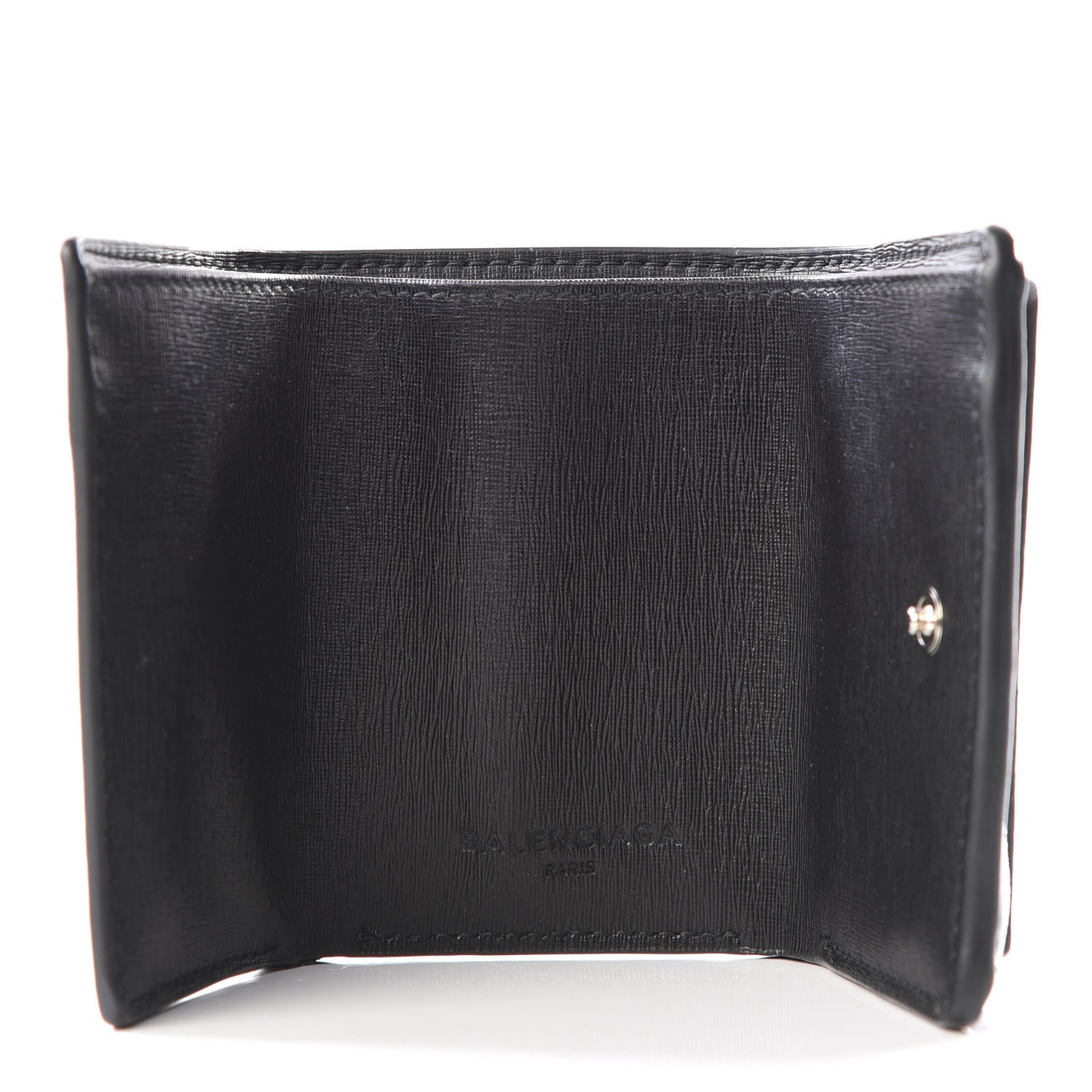 Balenciaga Striped Calfskin Logo Mini Wallet Black 4 of 12