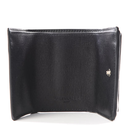 Balenciaga Striped Calfskin Logo Mini Wallet Black 4 of 12