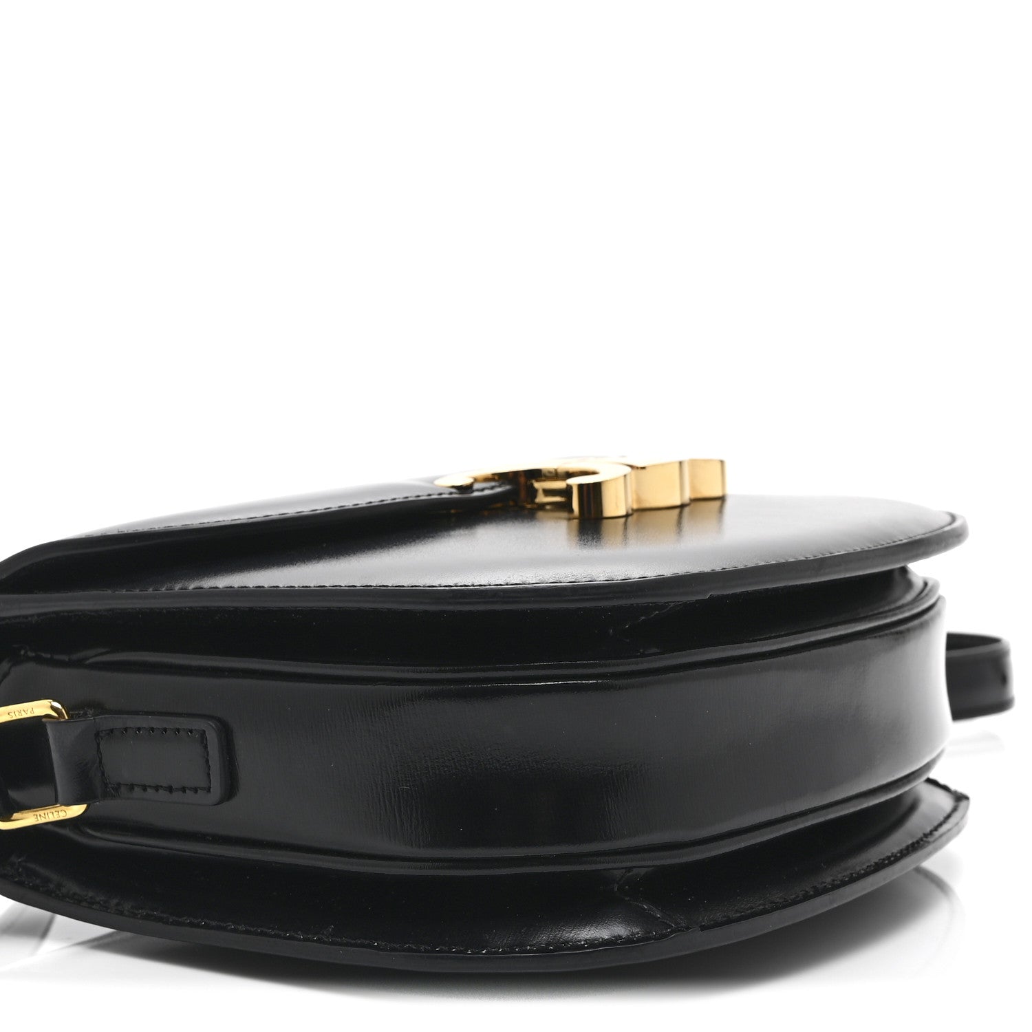 Celine Shiny Calfskin Besace Clea Triomphe Black 9 of 11