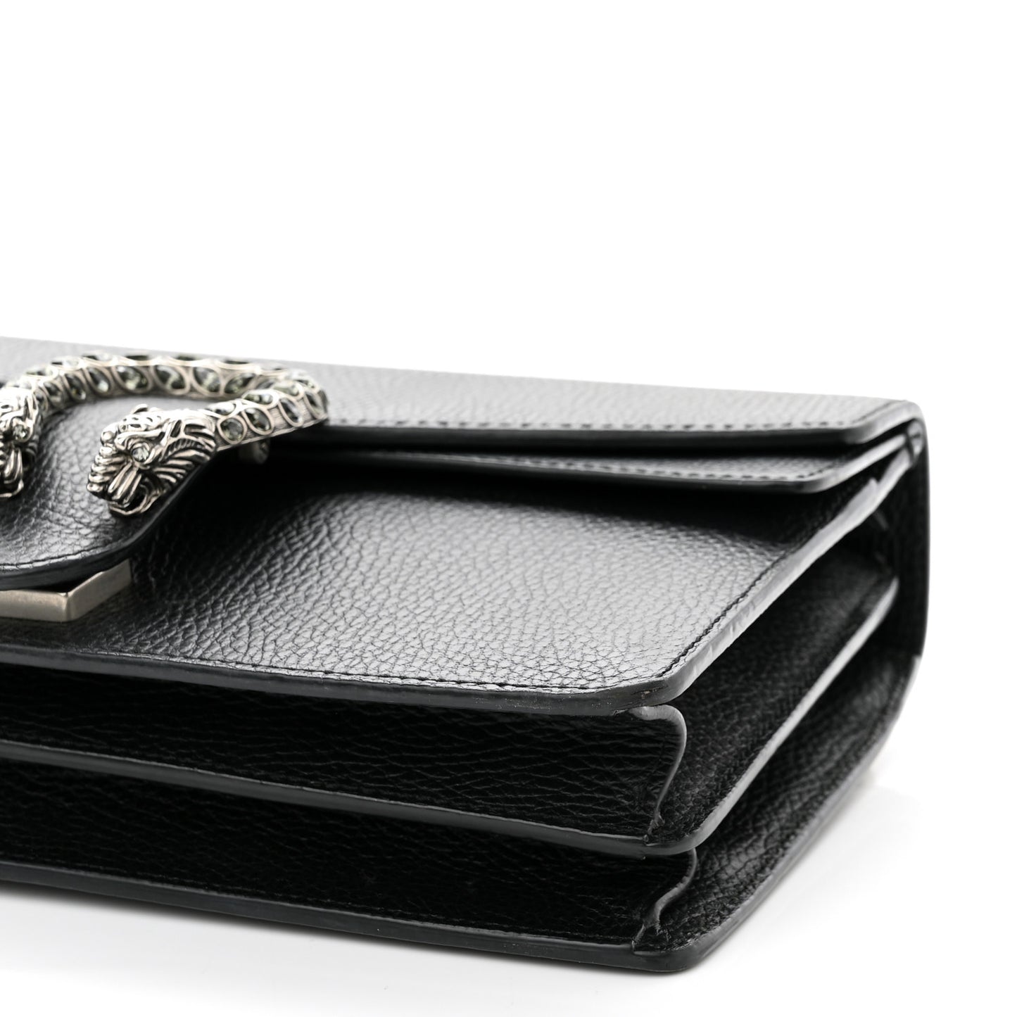 Pebbled Calfskin Small Dionysus Shoulder Bag Black