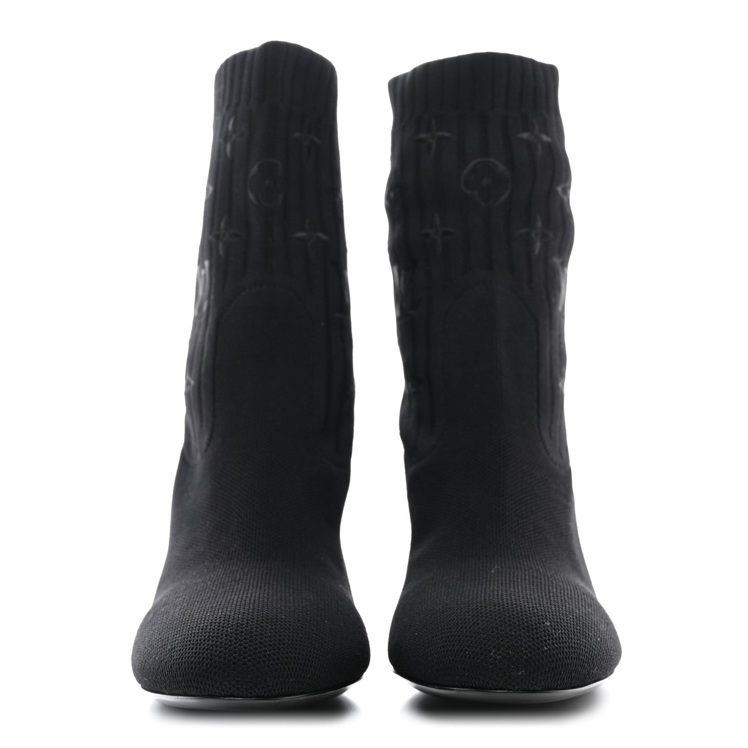 Louis Vuitton Monogram Stretch Fabric Silhouette Ankle Boots 38 Black 2 of 9