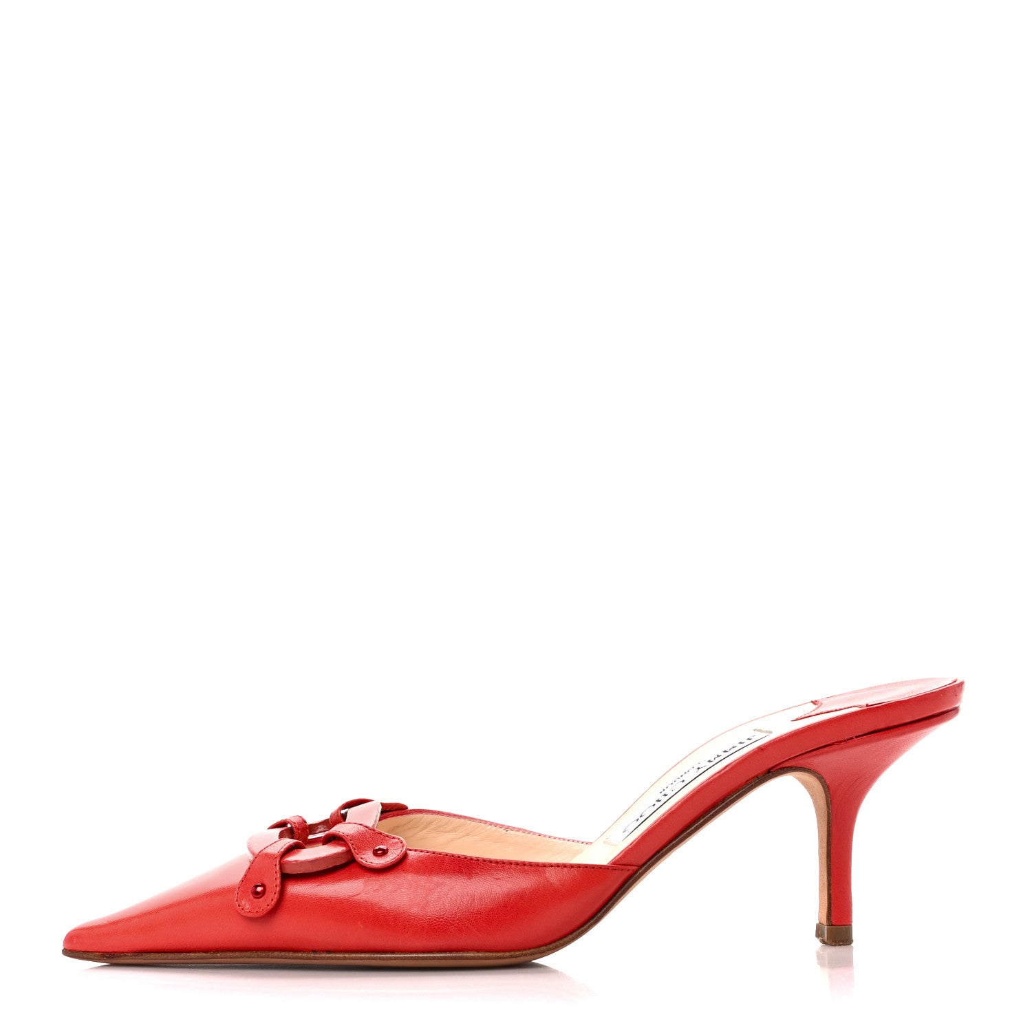 Jimmy Choo Calfskin Pointed Toe Mule Pumps 36 Coral 1 of 8