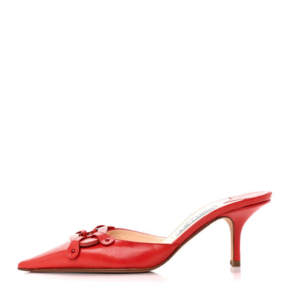 Jimmy Choo Calfskin Pointed Toe Mule Pumps 36 Coral 1 of 8