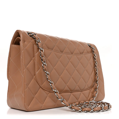Chanel Lambskin Quilted Jumbo Double Flap Dark Beige 3 of 11