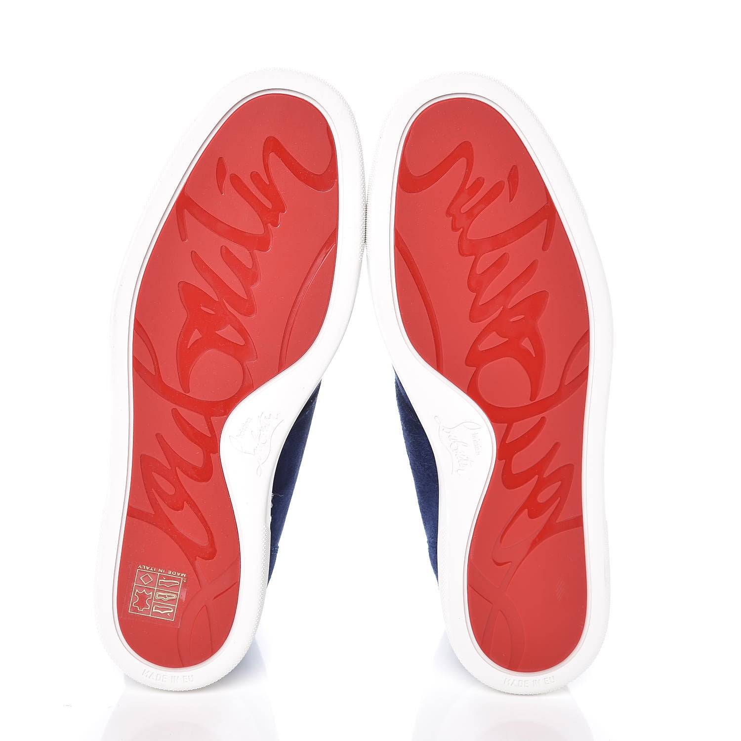 Christian Louboutin Veau Velours Mens Nono Strap Flat Sneakers 40 China Blue 5 of 9
