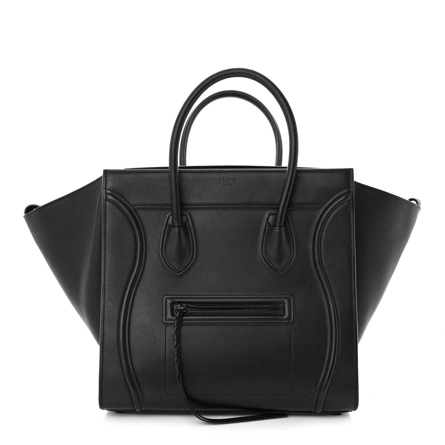 Smooth Calfskin Medium Phantom Luggage Black