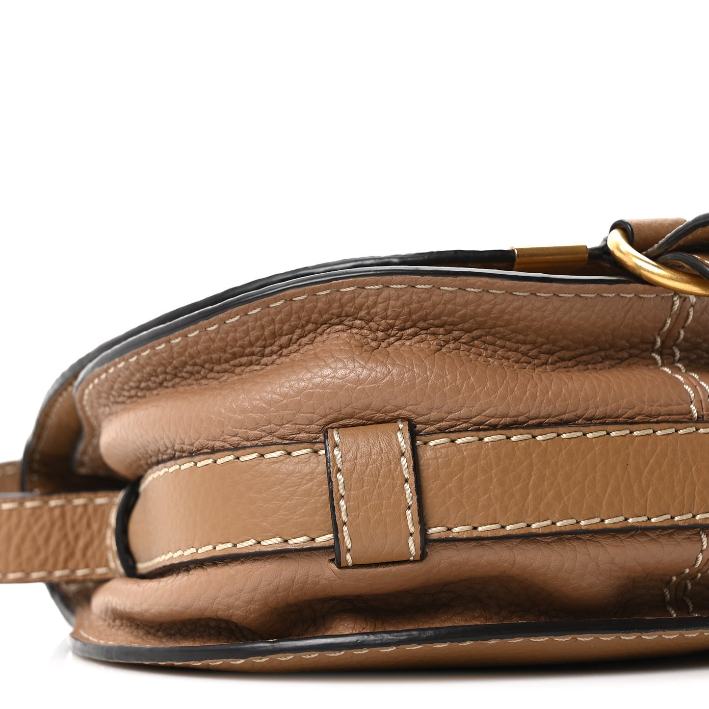 Calfskin Mini Marcie Round Crossbody Bag Nut