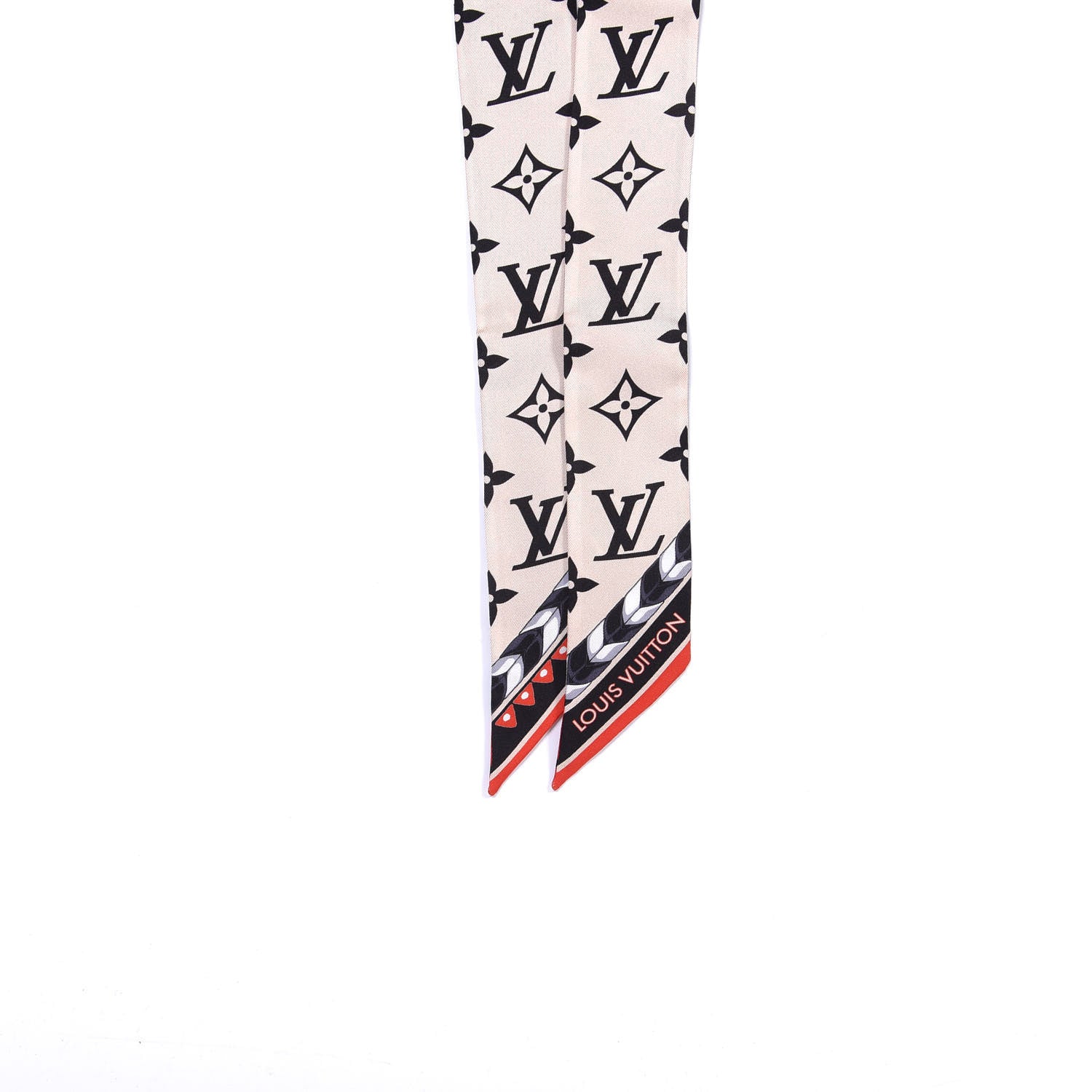 Louis Vuitton Silk Monogram LV Crafty Bi Color BB Bandeau Black Cream 2 of 3