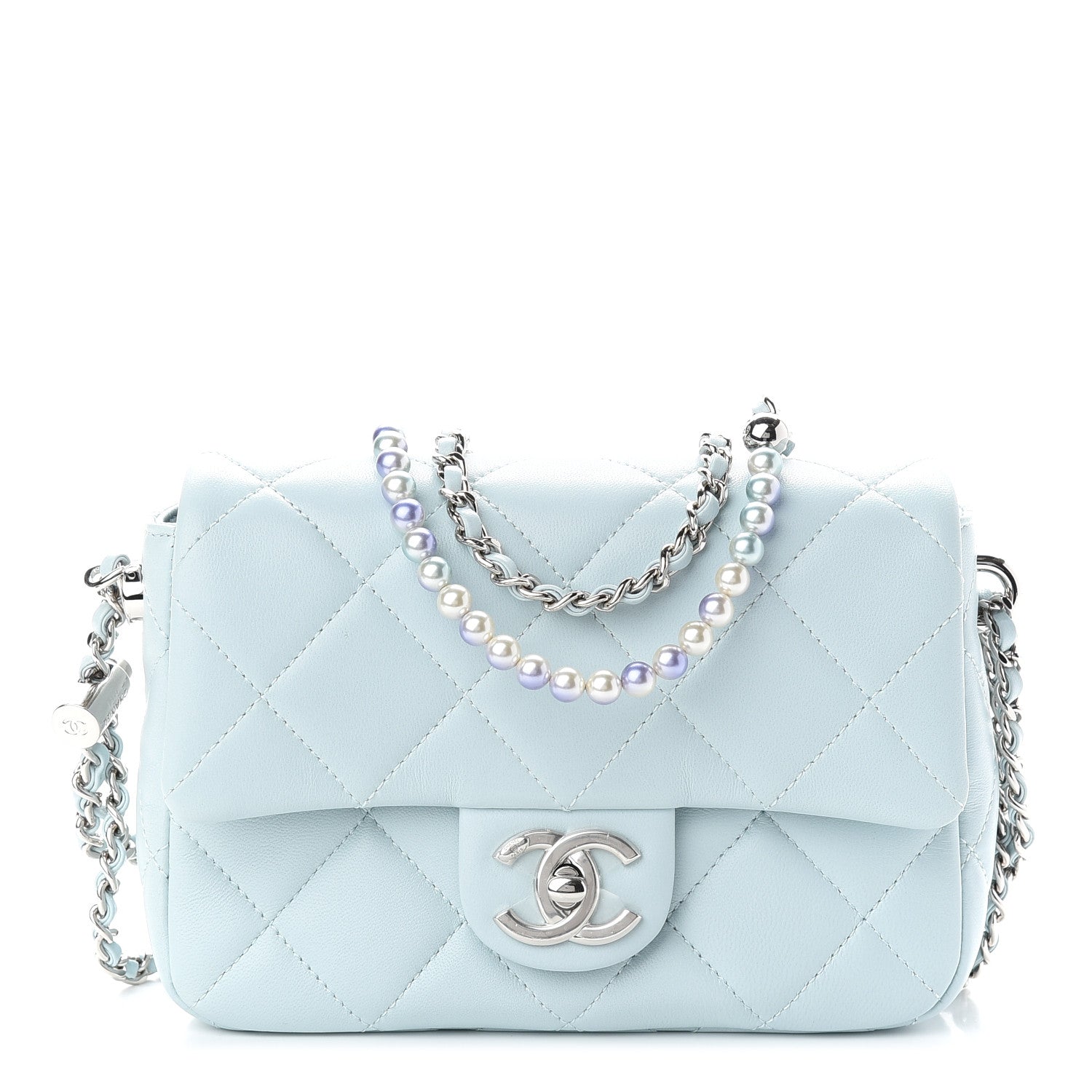 Chanel Lambskin Quilted Mini My Perfect Flap Light Blue 1 of 9