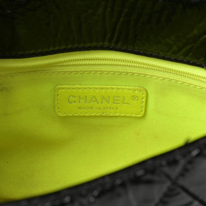 Chanel Patent Quilted Day Glo Flap Bag Black 7 of 12